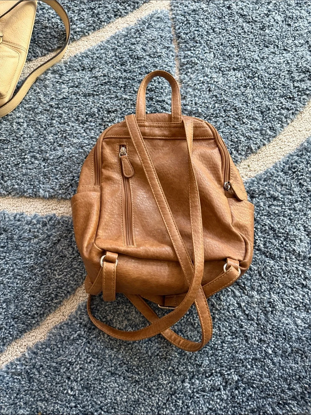 Gently Used..Tan Leatherette Mini Backpack